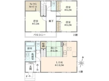 【千葉県/市川市大野町】市川市大野町2丁目　中古戸建 間取り図