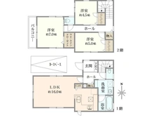 【東京都/目黒区大岡山】目黒大岡山1丁目　新築戸建 間取り図