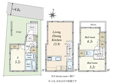 【東京都/目黒区目黒】目黒区目黒4丁目　新築戸建 間取り図