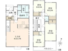 【東京都/東久留米市中央町】東久留米市中央町四丁目　新築戸建て　全4棟　2号棟 間取り図