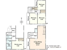 【神奈川県/川崎市中原区宮内】川崎市中原区宮内一丁目　中古戸建 間取り図