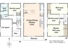 【神奈川県/川崎市中原区井田杉山町】川崎市中原区井田杉山町　新築戸建B号棟 間取り図
