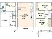 【神奈川県/川崎市中原区井田杉山町】川崎市中原区井田杉山町　新築戸建C号棟 間取り図