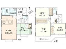 【東京都/小平市小川町】小平市小川町1丁目　中古戸建 間取り図