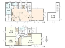 【東京都/国立市中】国立市中2丁目　戸建 3LDKに変更した場合の間取図：間取変更には別途費用がかかります