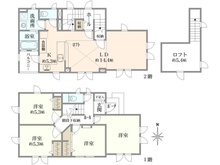 【東京都/国立市中】国立市中2丁目　戸建 4LDKにした場合の間取図：間取変更には別途費用がかかります