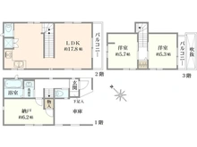 【東京都/足立区入谷】足立区入谷2丁目／新築戸建　A号棟 間取り図