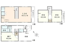【東京都/足立区入谷】足立区入谷2丁目／新築戸建　B号棟 間取り図