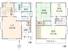 【東京都/足立区一ツ家】足立区一ツ家2丁目　中古戸建 間取り図