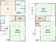 【東京都/足立区西保木間】足立区西保木間1丁目　中古戸建 間取り図