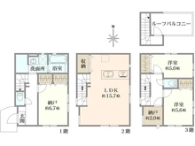 【東京都/江戸川区南葛西】江戸川区南葛西2丁目新築戸建て2号棟 間取り図