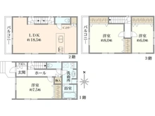 【東京都/江戸川区東葛西】江戸川区東葛西9丁目中古戸建 間取り図