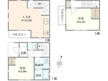 【東京都/江戸川区西瑞江】江戸川区西瑞江3丁目新築戸建 間取り図
