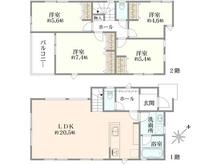 【神奈川県/横浜市磯子区洋光台】横浜市磯子区洋光台二丁目　新築戸建B号棟 間取り図
