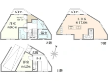 【東京都/港区西麻布】港区西麻布二丁目戸建 間取り図