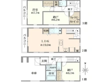 【神奈川県/川崎市幸区小向西町】幸区小向西町4丁目新築戸建　3号棟 間取り図