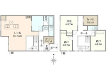 【大阪府/高槻市津之江町】高槻市津之江町二丁目　戸建 間取り図