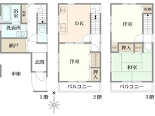 【大阪府/高槻市寿町】高槻市寿町三丁目　戸建 間取り図
