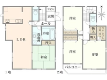 【大阪府/三島郡島本町山崎】大阪府三島郡島本町山崎四丁目　中古戸建 間取り図