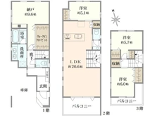 【東京都/中野区上高田】中野区上高田一丁目　新築戸建　B棟 間取り図