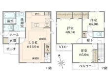 【東京都/東久留米市南沢】セキュレアイオンモール東久留米2号棟 間取り図