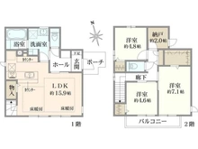 【東京都/東久留米市南沢】セキュレアイオンモール東久留米12号棟 間取り図