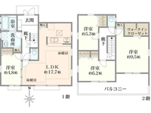 【東京都/西東京市北町】西東京市北町4丁目　中古戸建 間取り図