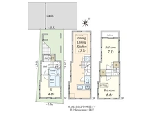 【東京都/台東区谷中】台東区谷中三丁目　中古戸建 間取り図