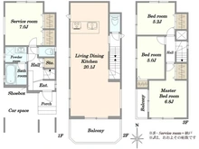 【埼玉県/さいたま市北区植竹町】さいたま市北区植竹町1丁目　戸建 間取り図