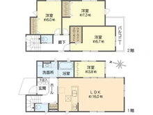 【埼玉県/さいたま市見沼区東大宮】さいたま市見沼区東大宮1丁目　新築戸建 間取り図