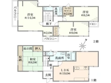 【東京都/立川市高松町】立川市高松町2丁目　戸建 間取り図
