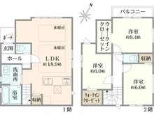 【東京都/調布市東つつじケ丘】調布市東つつじヶ丘2丁目　新築戸建　2号棟 間取り図