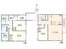 【東京都/日野市西平山】日野市西平山2丁目　戸建 間取り図