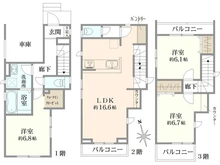 【東京都/立川市富士見町】立川市富士見町4丁目　新築戸建　2号棟 間取り図
