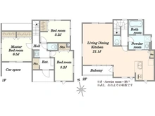 【東京都/荒川区西尾久】荒川区西尾久三丁目　新築戸建 間取り図