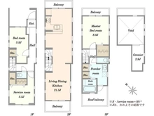 【東京都/豊島区巣鴨】豊島区巣鴨3丁目　中古戸建 間取り図