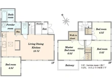 【埼玉県/所沢市上新井】所沢市上新井五丁目　中古戸建 間取り図