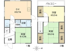 【大阪府/大阪市東住吉区杭全】大阪市東住吉区杭全5丁目　中古戸建 間取り図