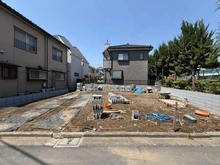 【東京都/北区西が丘】北区西が丘2丁目新築戸建　1号棟 現地（建築前）：右側1号棟・左側2号棟（全2号棟）
