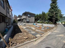 【東京都/北区西が丘】北区西が丘2丁目新築戸建　1号棟 現地（建築前）：手前左側2号棟・右側1号棟（全2号棟）
