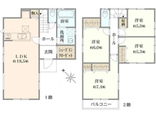 【神奈川県/横浜市旭区二俣川】旭区二俣川1丁目　戸建 間取り図