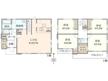 【神奈川県/横浜市旭区上白根町】旭区上白根町　新築戸建 間取り図