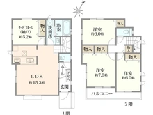 【神奈川県/横浜市緑区西八朔町】緑区西八朔町　新築戸建　A号棟 間取り図