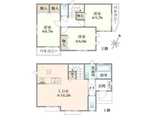 【神奈川県/横浜市緑区西八朔町】緑区西八朔町　新築戸建　B号棟 間取り図