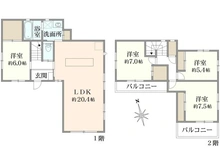 【神奈川県/横浜市泉区岡津町】泉区岡津町　新築戸建　2号棟 間取り図