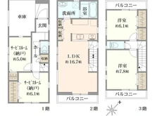 【神奈川県/川崎市幸区戸手】川崎市幸区戸手4丁目　新築戸建　1号棟／全10棟 間取り図
