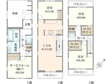 【神奈川県/川崎市幸区戸手】川崎市幸区戸手4丁目　新築戸建　3号棟／全10棟 間取り図