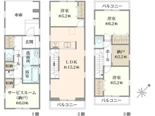 【神奈川県/川崎市幸区戸手】川崎市幸区戸手4丁目　新築戸建　4号棟／全10棟 間取り図