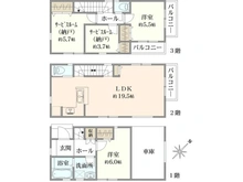 【神奈川県/川崎市幸区戸手】川崎市幸区戸手4丁目　新築戸建　6号棟／全10棟 間取り図