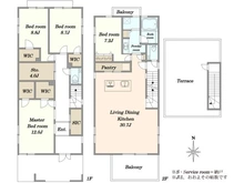 【東京都/世田谷区等々力】世田谷区等々力6丁目新築戸建 間取り図